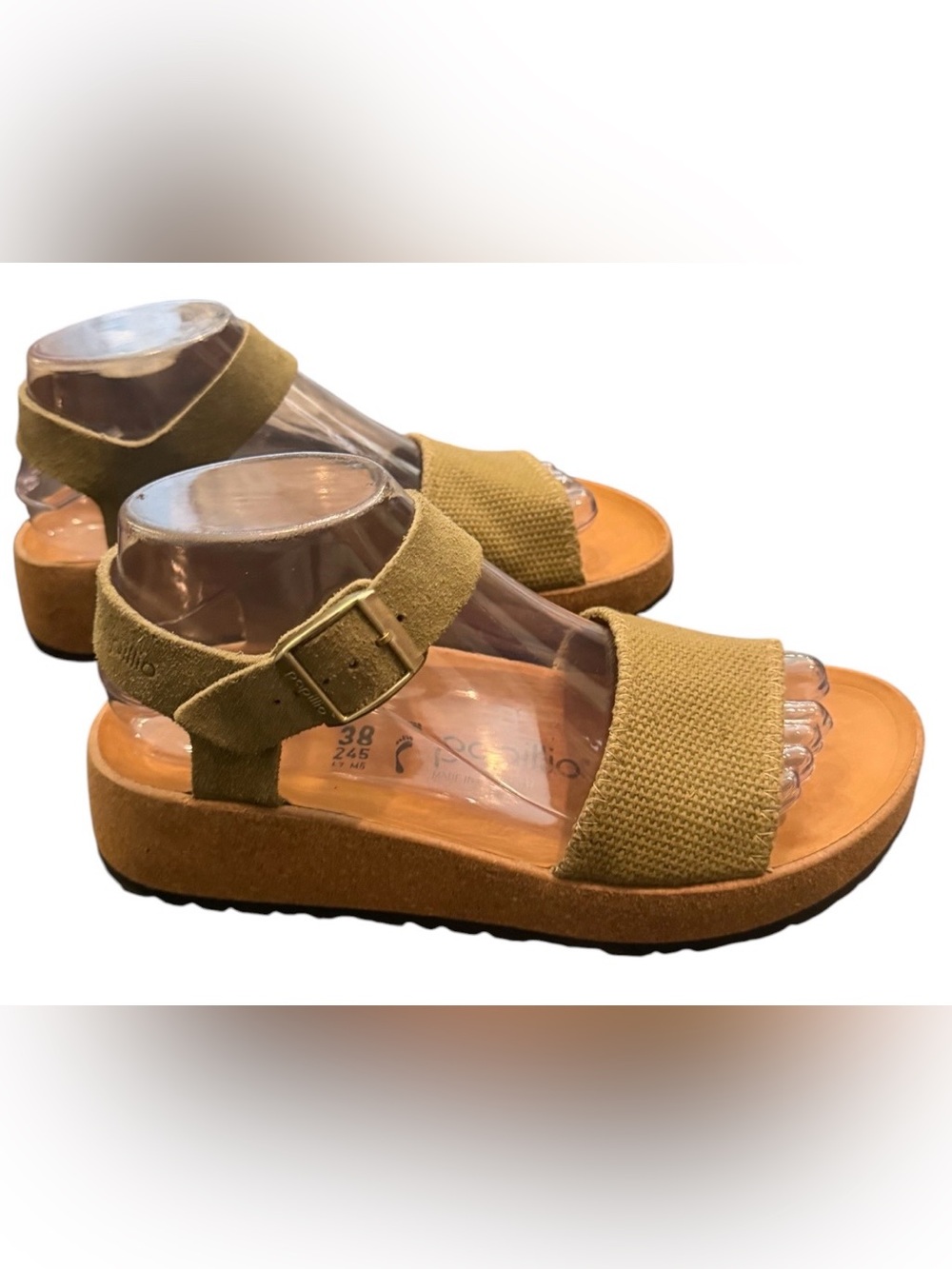 Birkenstock Papillio Glenda Womens US 7 - 7.5 EU 38 Faded Khaki  Platform Wedge
